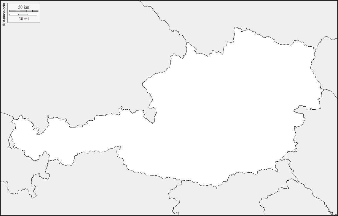 ramani ya austria ramani muhtasari