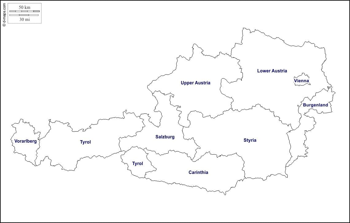 tupu ramani ya austria