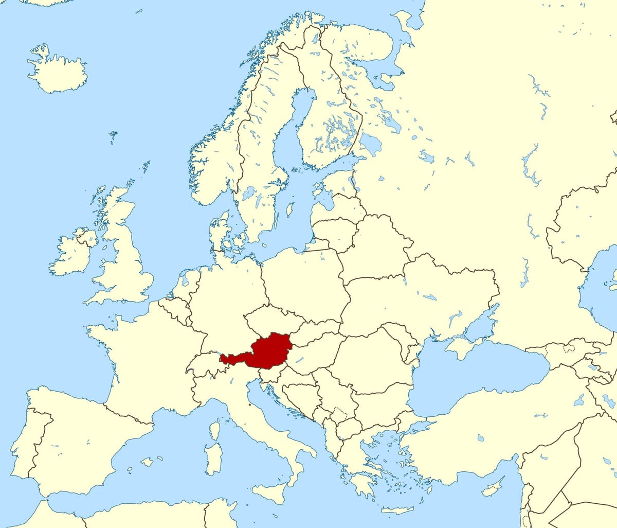 kuonyesha ramani ya austria