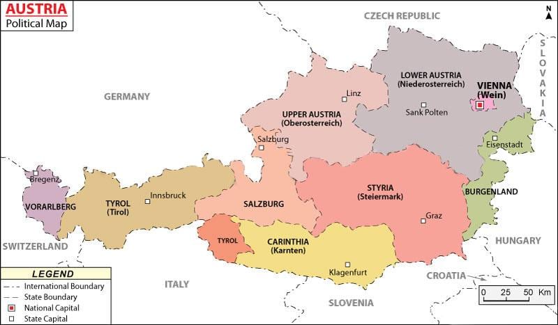 ramani ya austria kisiasa 