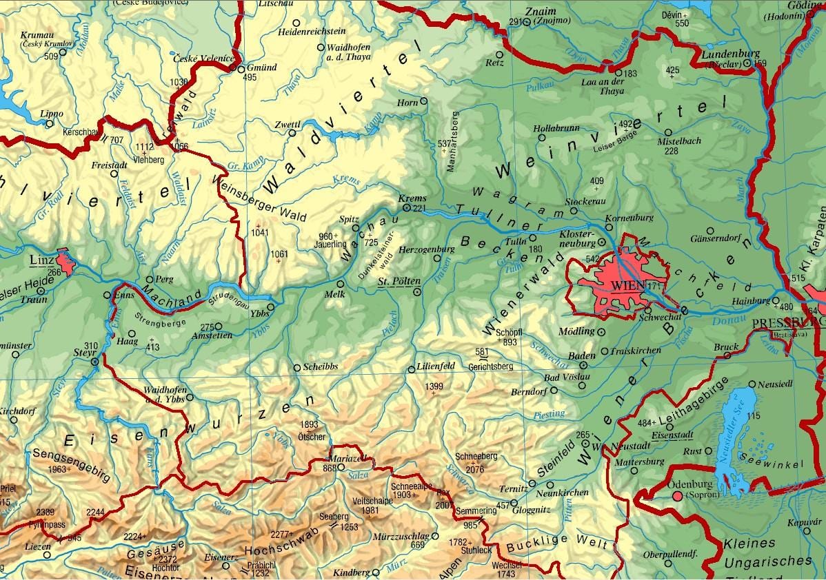 ramani ya chini austria