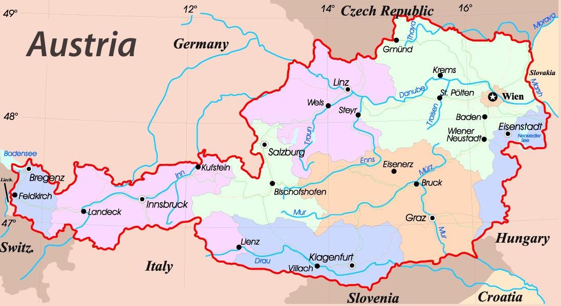ramani ya eisenstadt katika austria