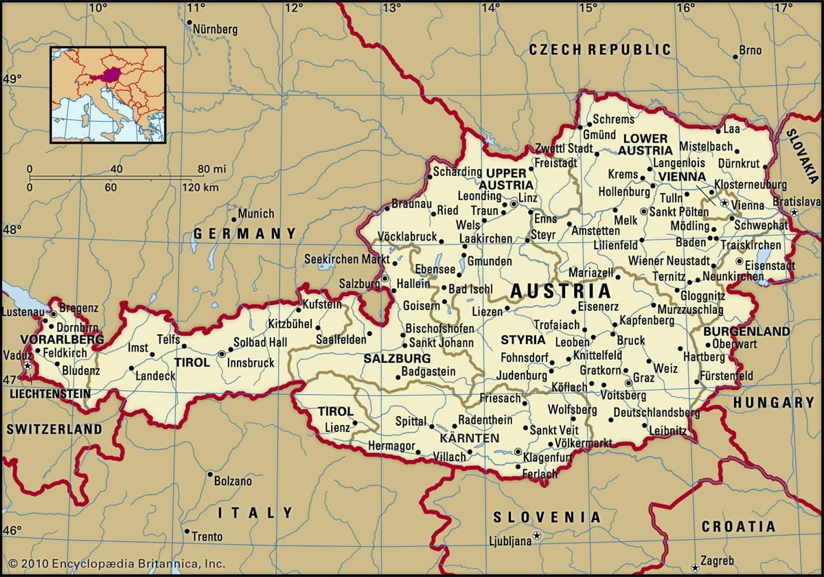 ramani ya majumba katika austria