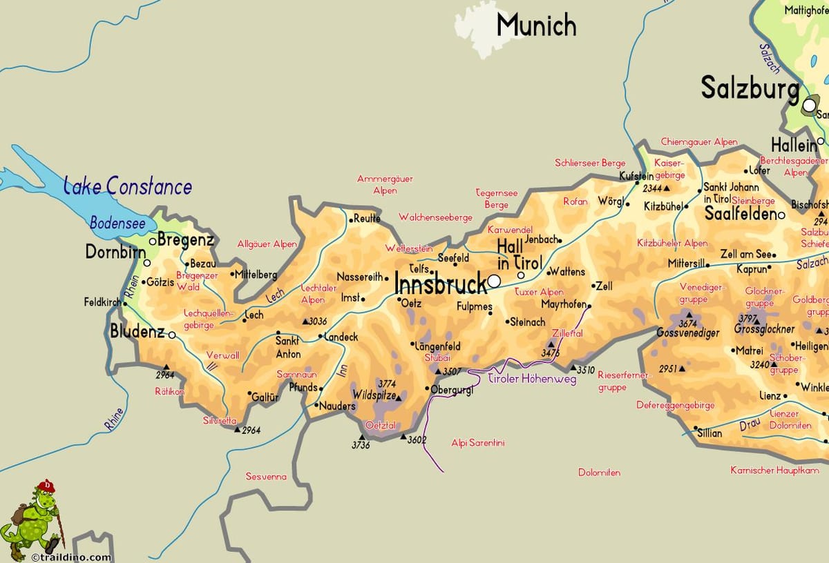 ramani ya mayrhofen austria