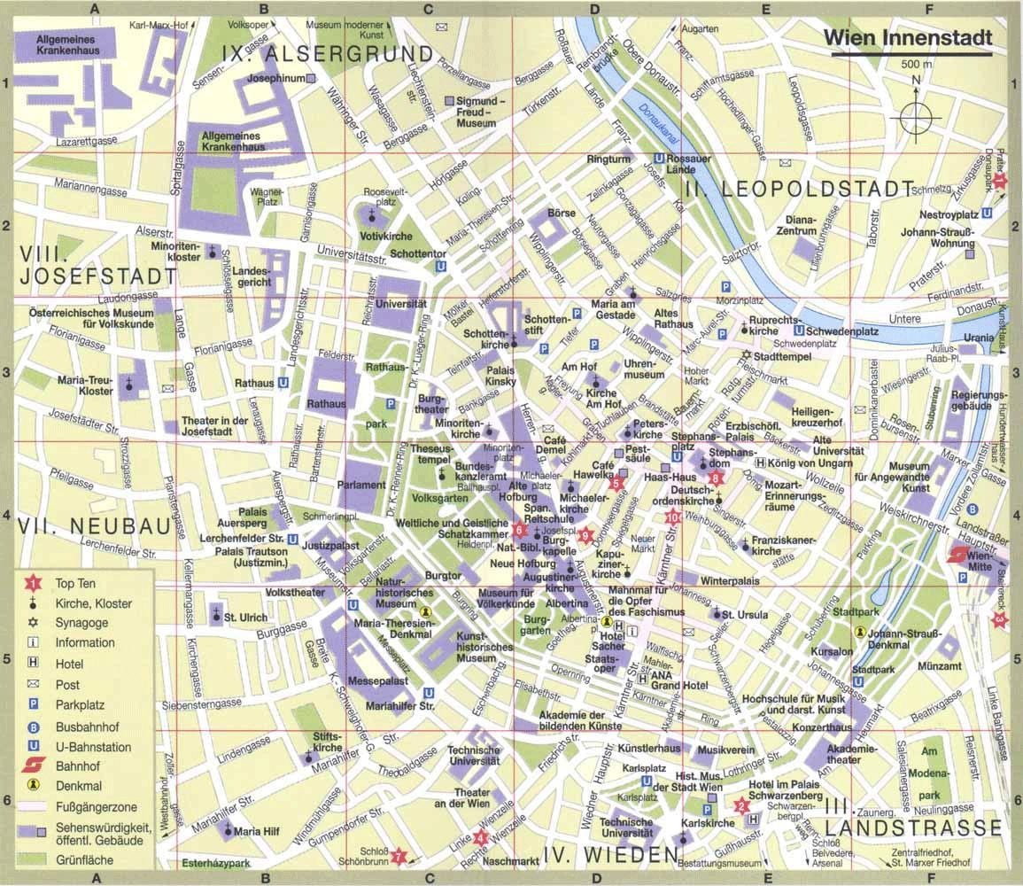 ramani ya vienna austria vivutio vya utalii