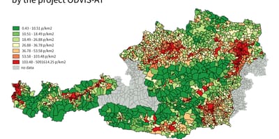 Austria wiani idadi ya watu ramani