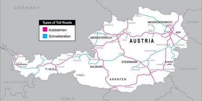 Barabara Toll katika austria ramani