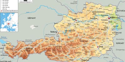 Ramani ya kimwili ramani ya austria