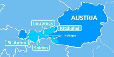Ramani ya ramani ya tyrol mkoa austria